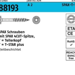 Tellerkopfschraube R 88193 Spitze/T-STAR TG 8x 180/80-T40 A 2 50 Stück SPAX