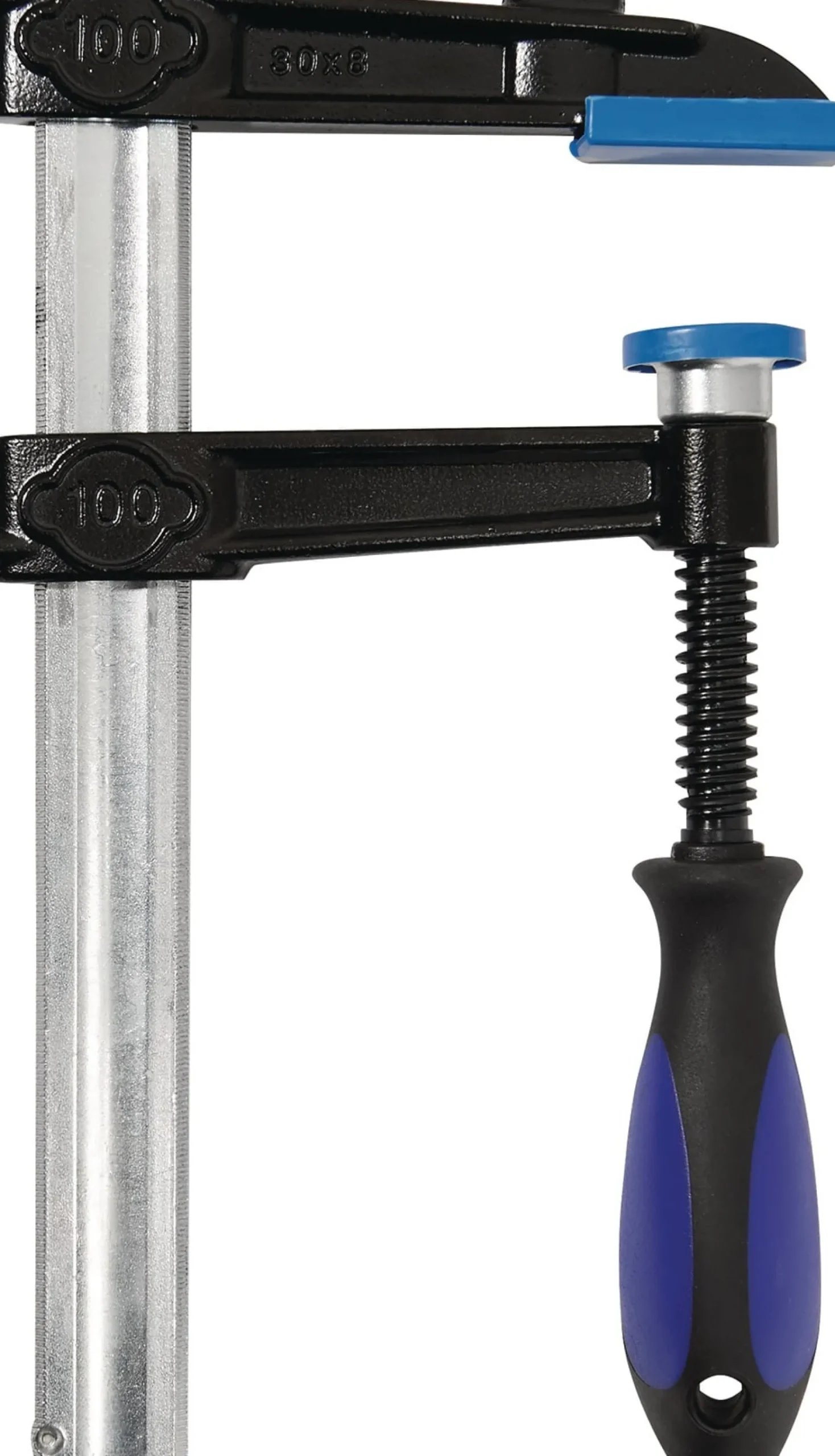 Temperguss-Schraubzwinge Spann-W.800mm A.120mm 3K-Griff 30x8mm TECWERK