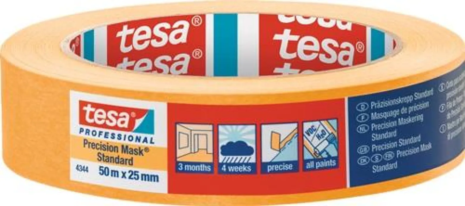 Tesa Präzisionskrepp 4344 Standard glatt 25 mm - 04344-00003-00