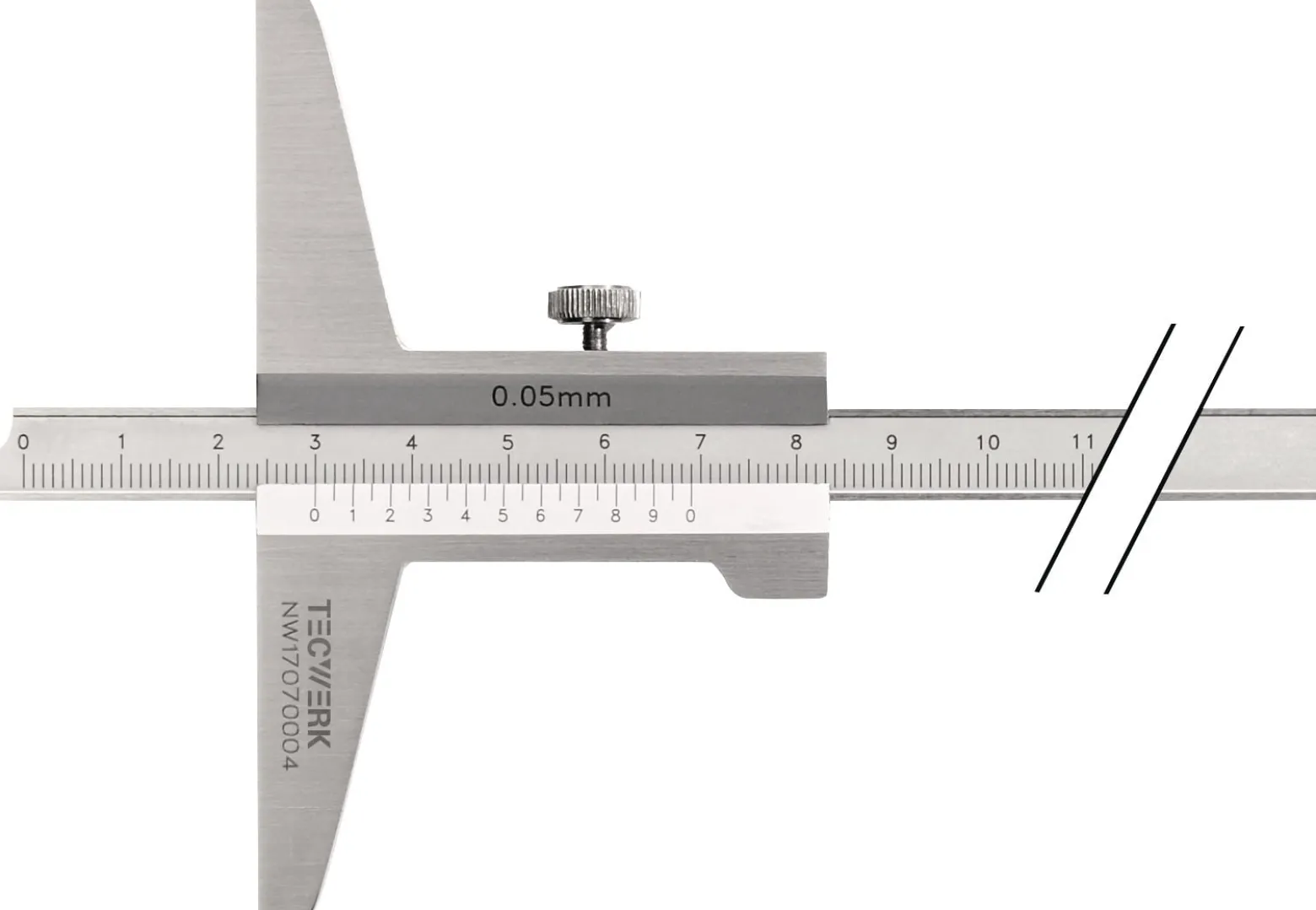Tiefenmessschieber DIN 862 200mm ger.Schiene 10x4,5mm TECWERK