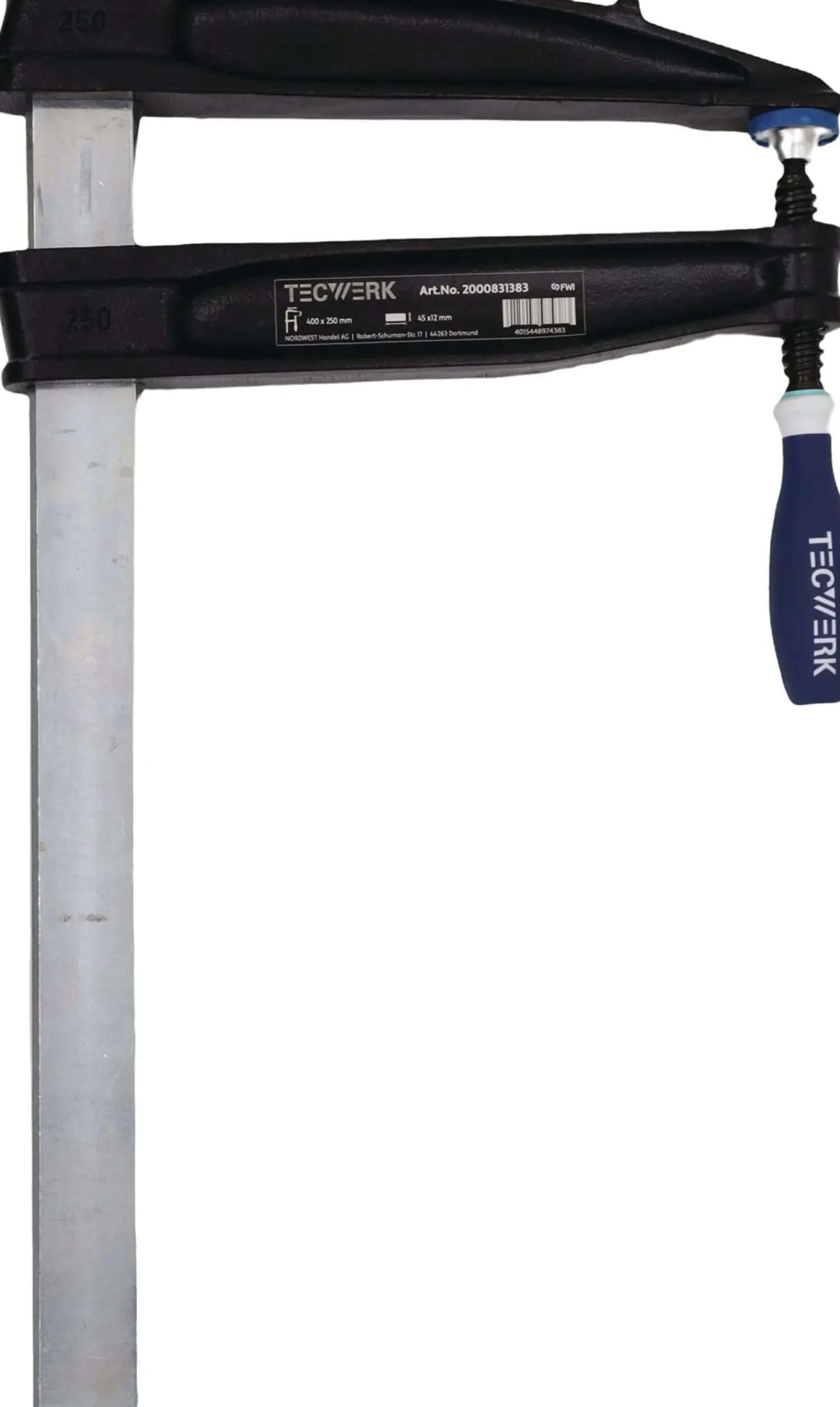 Tiefspannschraubzwinge Spann-W.800mm A.200mm 3K-Griff 35x11mm TECWERK