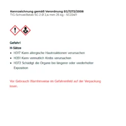 TIG-Schweißstab SG 2 Ø 2,4 mm - SG22411