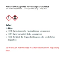 TIG-Schweißstab W-1.4430 Ø 1 mm - 44301011