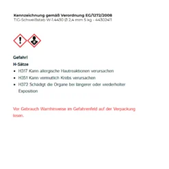 TIG-Schweißstab W-1.4430 Ø 2,4 mm - 44302411