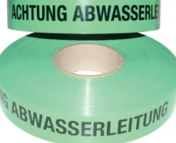 Trassenwarnband Aufdruck Achtung Abwasserleitung B.40mm L.250m grün