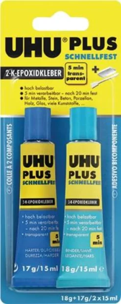 UHU 6x 2K-Epoxidharzklebstoff PLUS SCHNELLFEST 57 g - 45740