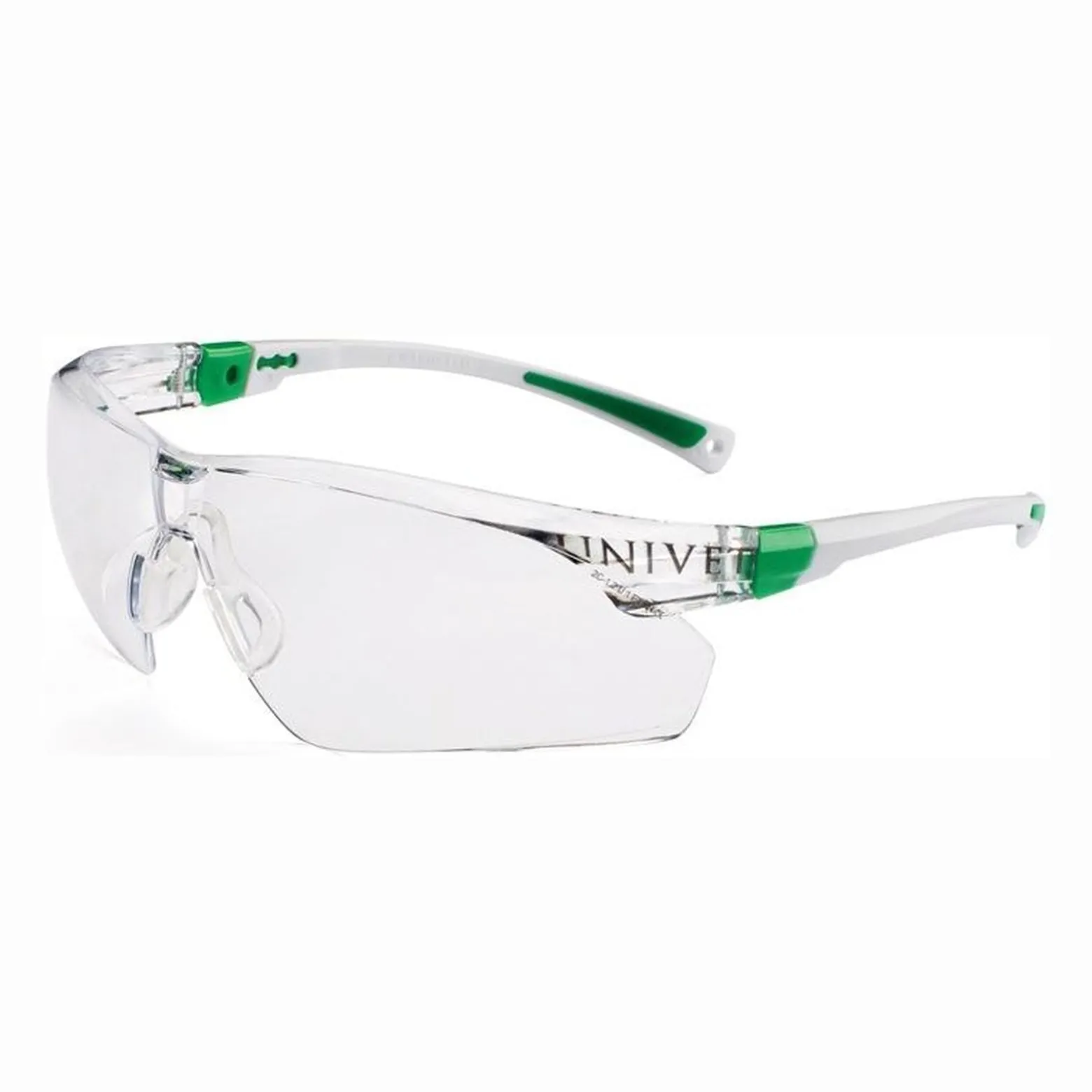 Univet Schutzbrille 506 UP EN 166 EN 170 Bügel weiß grün Scheibe klar Polycarbonat - 506U.03.00.00
