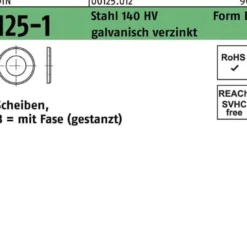 Unterlegscheibe DIN 125-1 Form B 60 x110 x9 140 HV galv.verz. gestanzt 5St.
