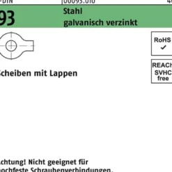 Unterlegscheibe DIN 93 Lappen 43 Stahl galv.verz. 25 Stück
