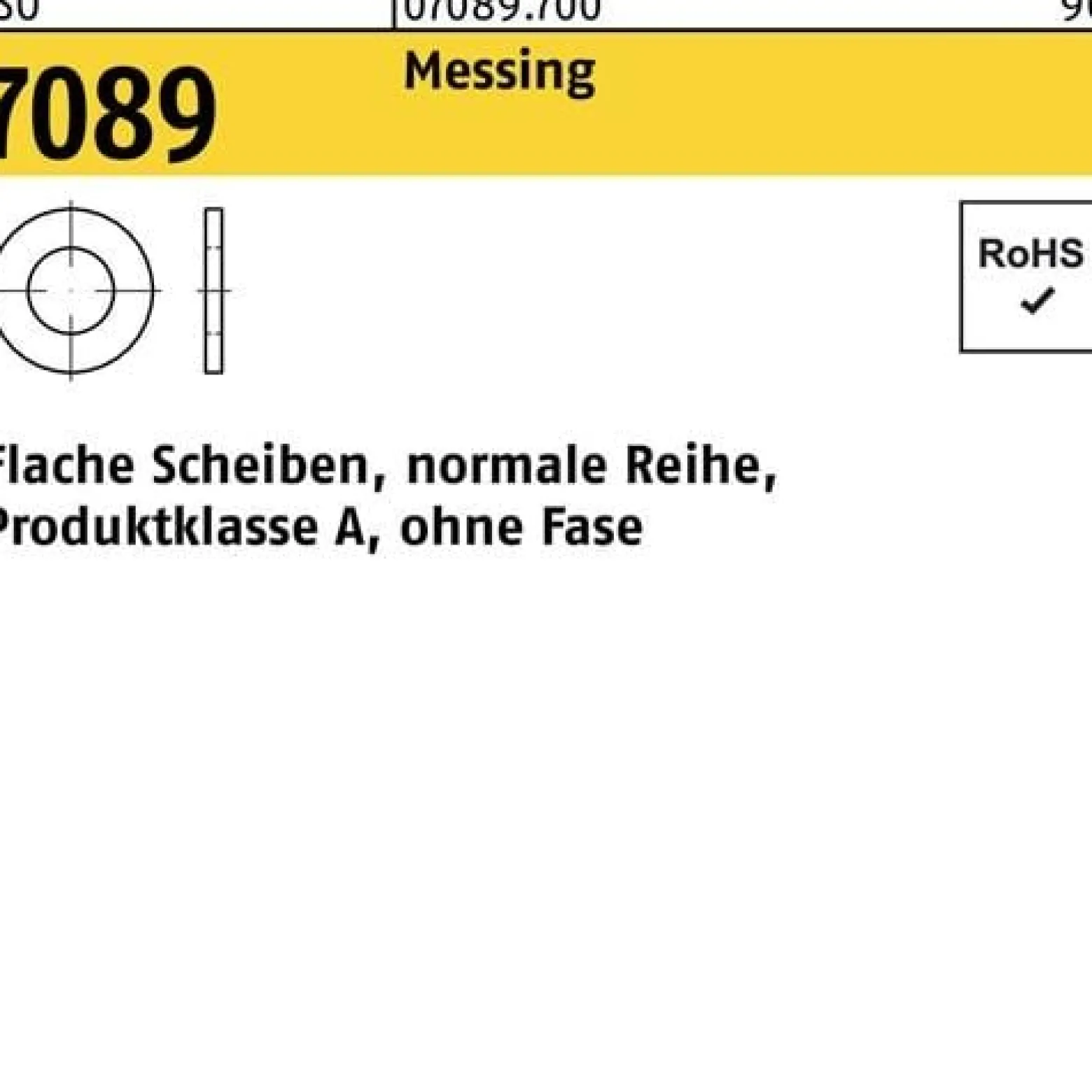Unterlegscheibe ISO 7089 o.Fase 2 Messing 100 Stück