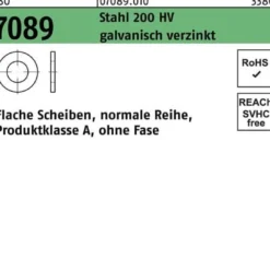 Unterlegscheibe ISO 7089 o.Fase 24 Stahl 200 HV galv.verz. 200 Stück