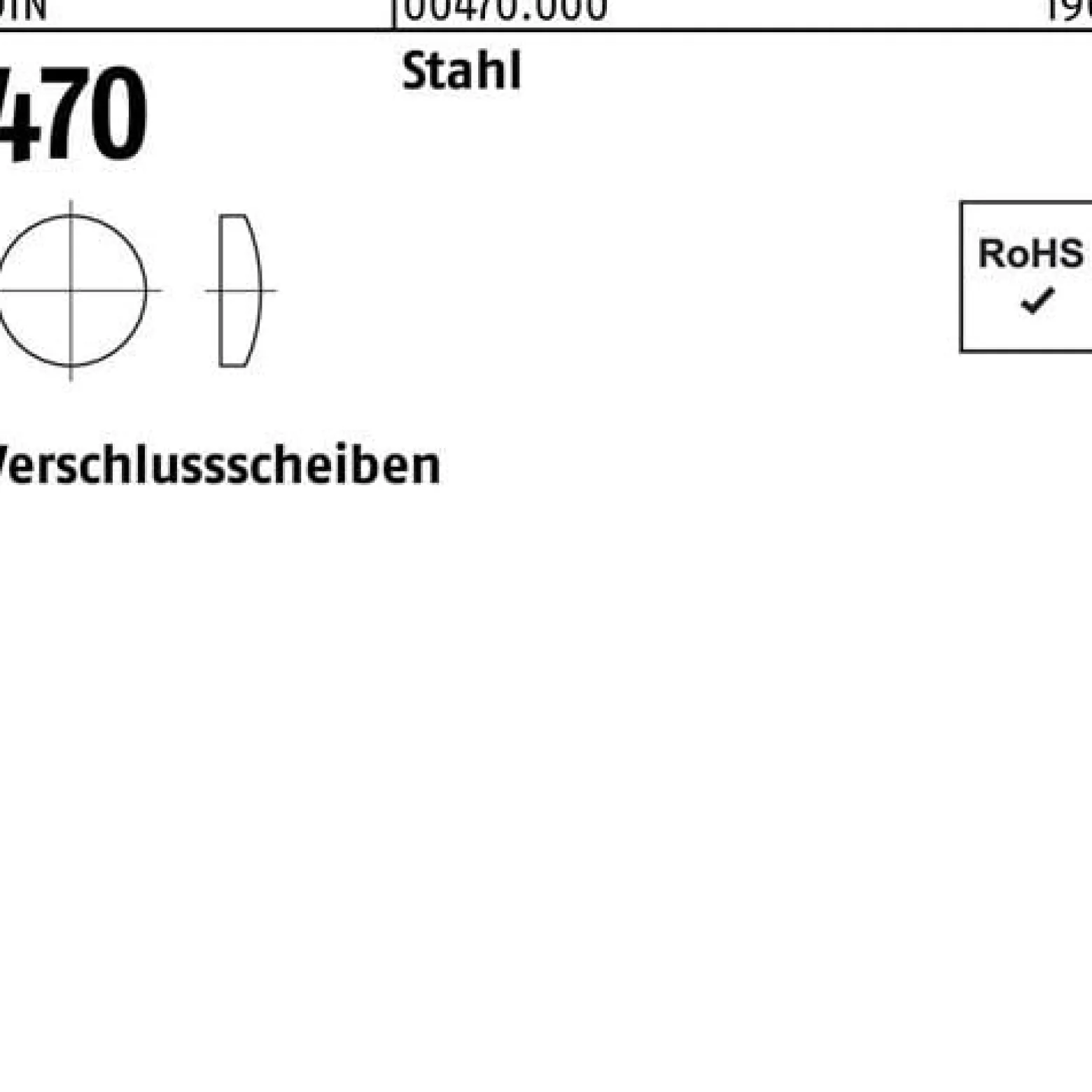 Verschlußscheibe DIN 470 20 Stahl 500 Stück