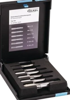 VÖLKEL Gewindeschneidzeugsatz M6-M10/G1/4-G1/8 Zoll HSS-G 6tlg. - 47008