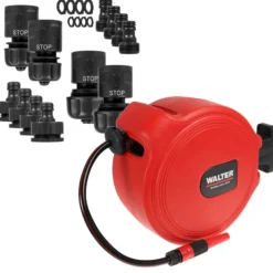Walter Schlauchaufroller 20 m WWS-ASA20 inkl. Schlauchadapter Set 20tlg.