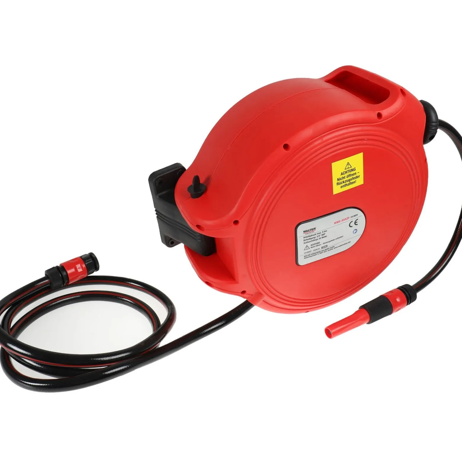 Walter Schlauchaufroller 20 m WWS-ASA20 inkl. Schlauchadapter Set 20tlg.