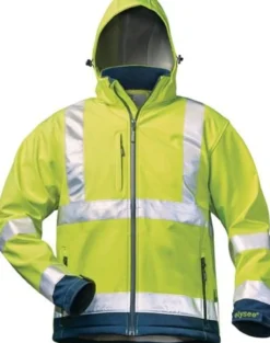 Warnschutz-Softshelljacke LIAM Gr.M fluoresz.gelb/marine ELYSEE