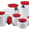 Weithalsfass 15,4 l PE weiß mit rotem Deckel - 7015-61-046
