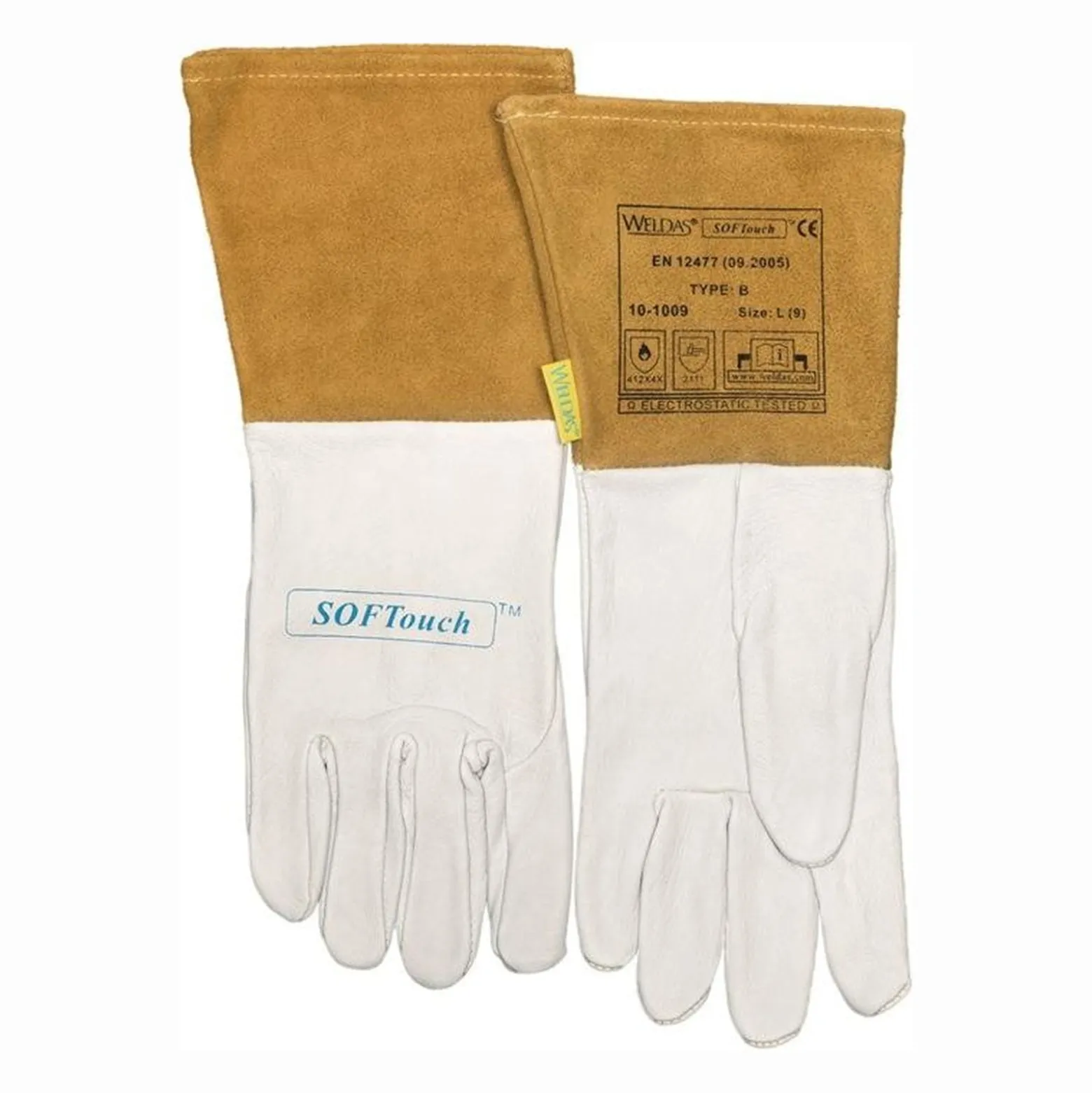 Weldas Schweißerhandschuhe natur / orange EN 388 EN 12477 EN 1149-2 Gr. XL (9,5) - 10-1009-XL
