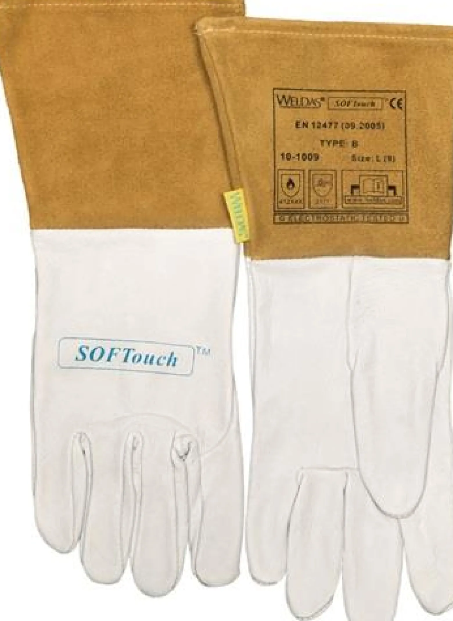 Weldas Schweißerhandschuhe natur / orange EN 388 EN 12477 EN 1149-2 Gr. XL (9,5) - 10-1009-XL