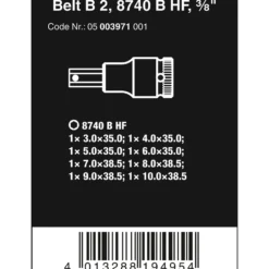 Wera Belt B 2 Zyklop Bitnuss-Satz Innensechskant, mit Haltefunktion, 3/8