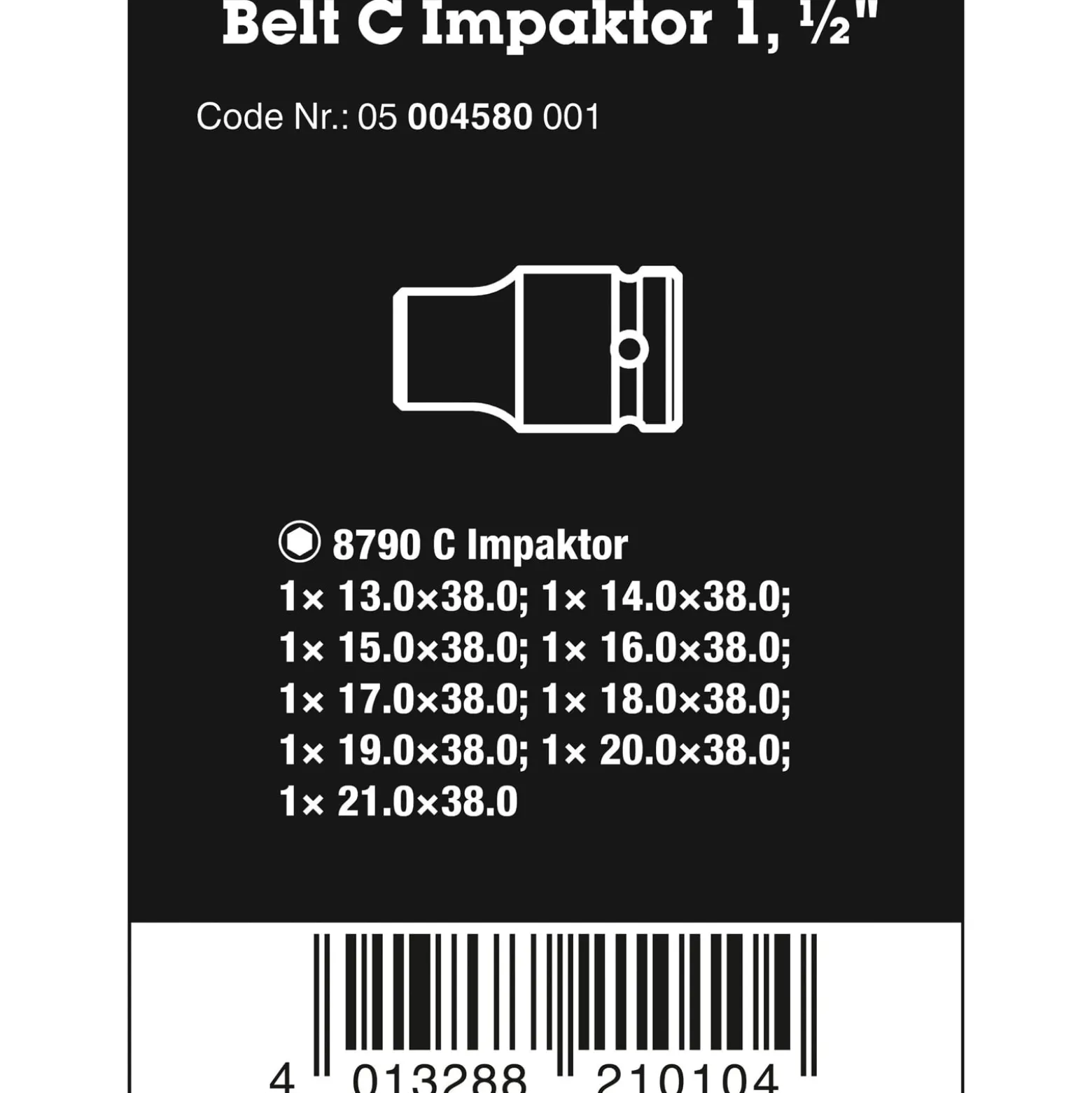 Wera Belt C Impaktor 1 Steckschlüsseleinsatz-Satz, 1/2"-Antrieb - 05004580001