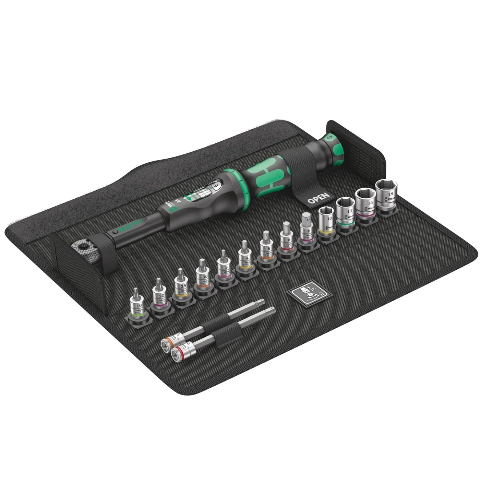 Wera Bicycle Set Torque 1 - 16tlg. Click-Torque A5 in textiler Box mit Nüssen - 004180