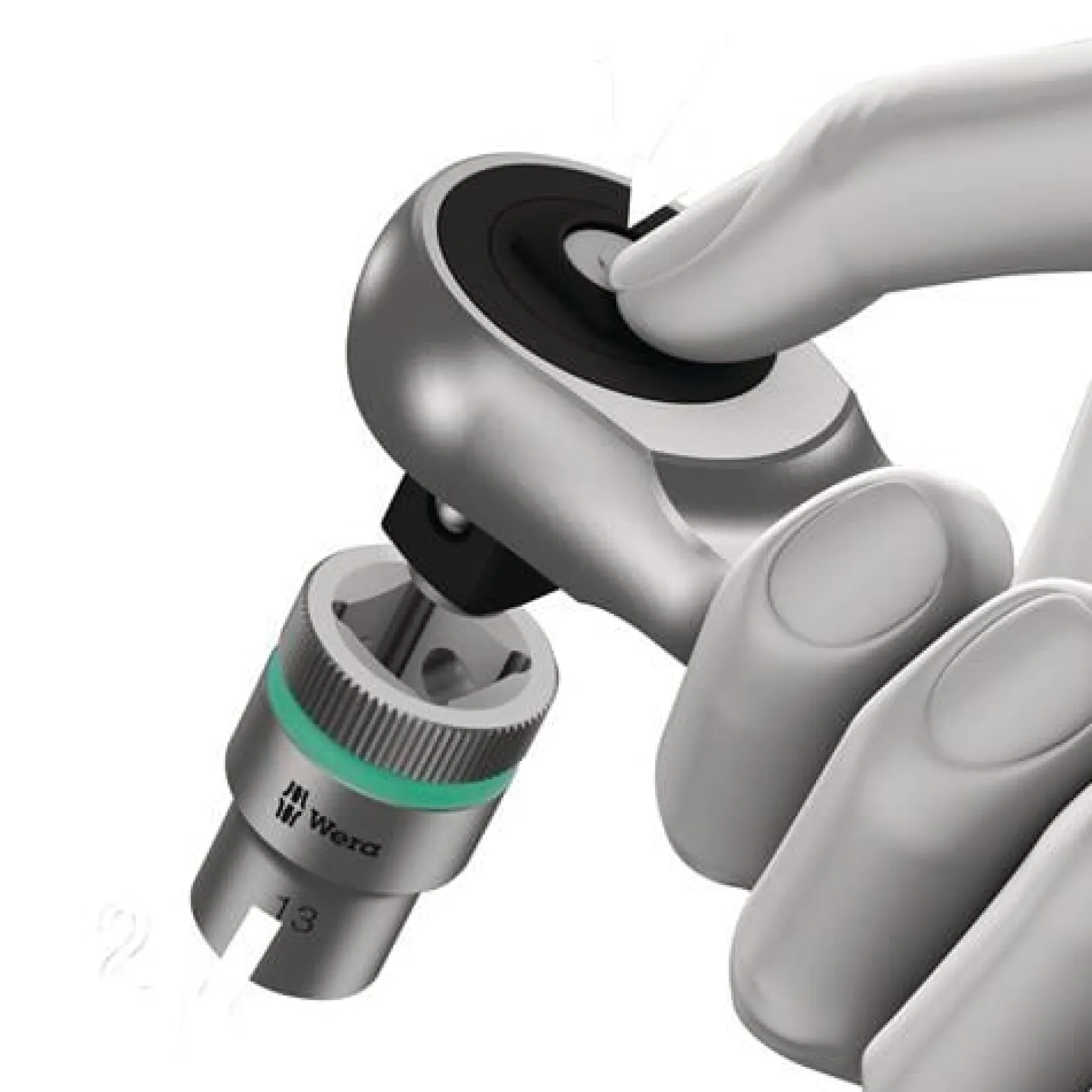 Wera 8003 C Zyklop Metal-Knarre mit Durchsteckvierkant mit 1/2"-Antrieb - 004063