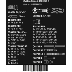 Wera 8100 SB 4 Zyklop Speed-Knarrensatz, 3/8"-Antrieb, zöllig - 05006581001