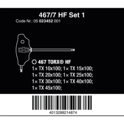 Wera 467/7 TORX® HF Set 1 Schraubendrehersatz Quergriff TORX® Schraubendreher mit Haltefunktion - 05023452001