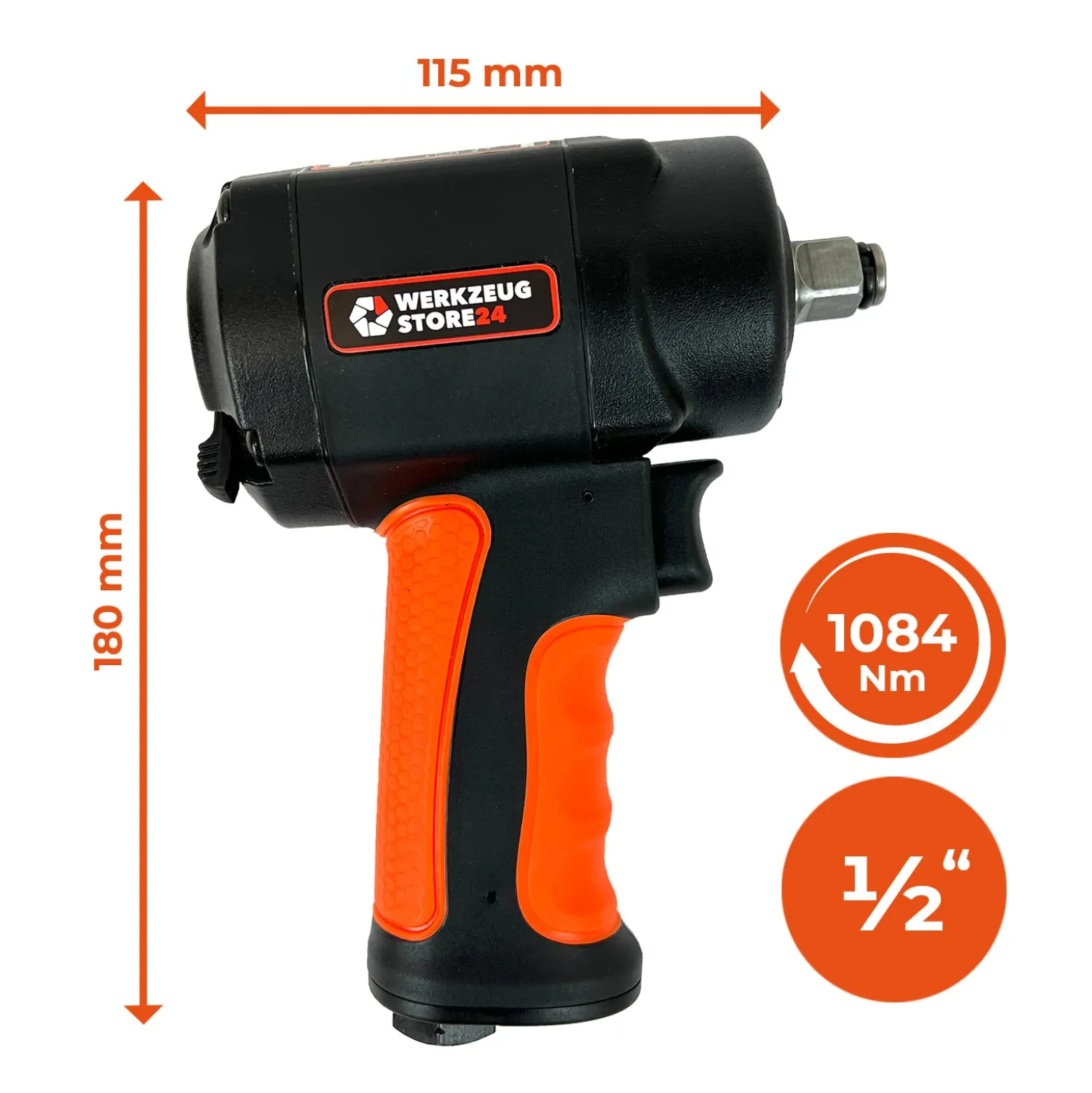 WS24 Druckluft-Schlagschrauber 1/2" mini + Steckschlüssel 3tlg.