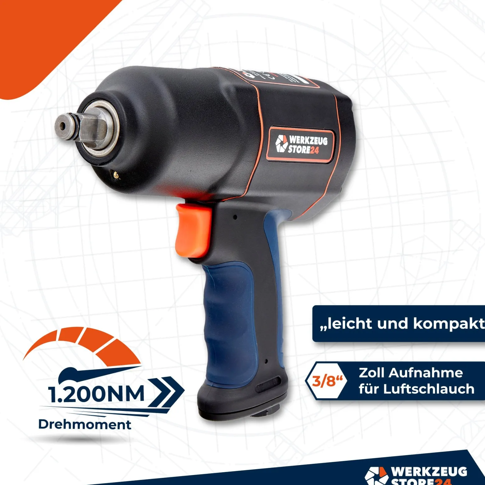 WS24 Druckluft-Schlagschrauber 1/2" 20tlg. - WS24-100107