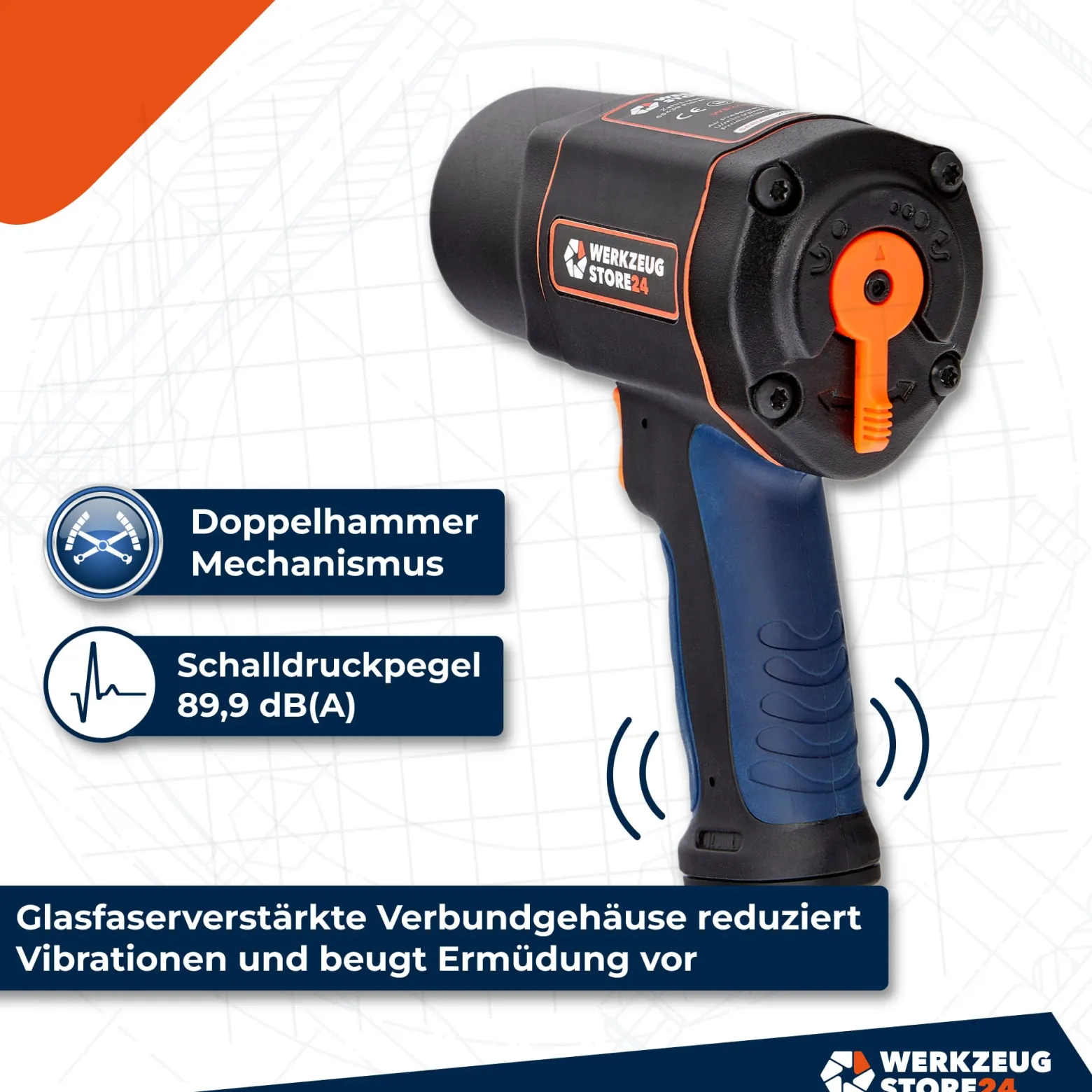WS24 Druckluft-Schlagschrauber 1/2" 20tlg. - WS24-100107
