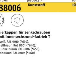 Zierkappe R 88006 f.ISR 20x12 /4-4,5 Ku. hellbraun 1000 Stück