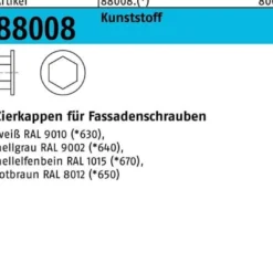 Zierkappe R 88008 F. SW 3/8 Ku. rotbraun 200 Stück