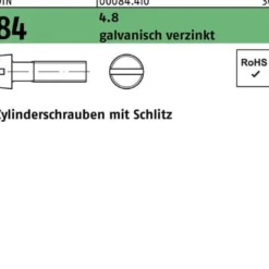 Zylinderschraube DIN 84/ISO 1207 Schlitz M2x 4 4.8 galv.verz. 200St.