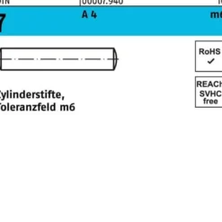 Zylinderstift DIN 7 8 m6x 40 A 4 100 Stück